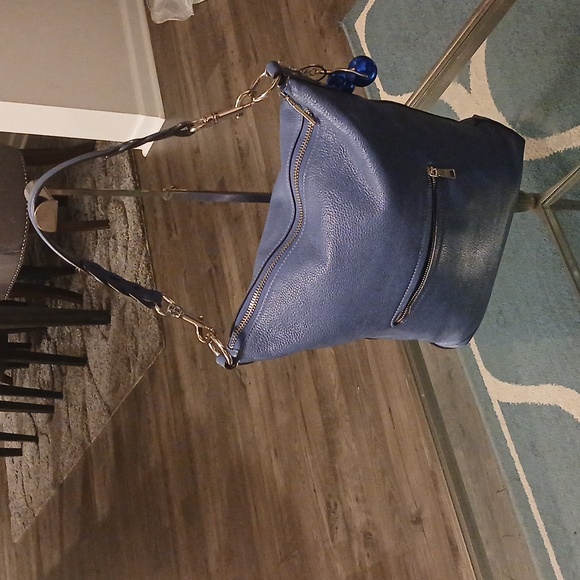 Coach Abby Blue Leather Shoulder Bag with Silver Accents - Picture 5 of 9